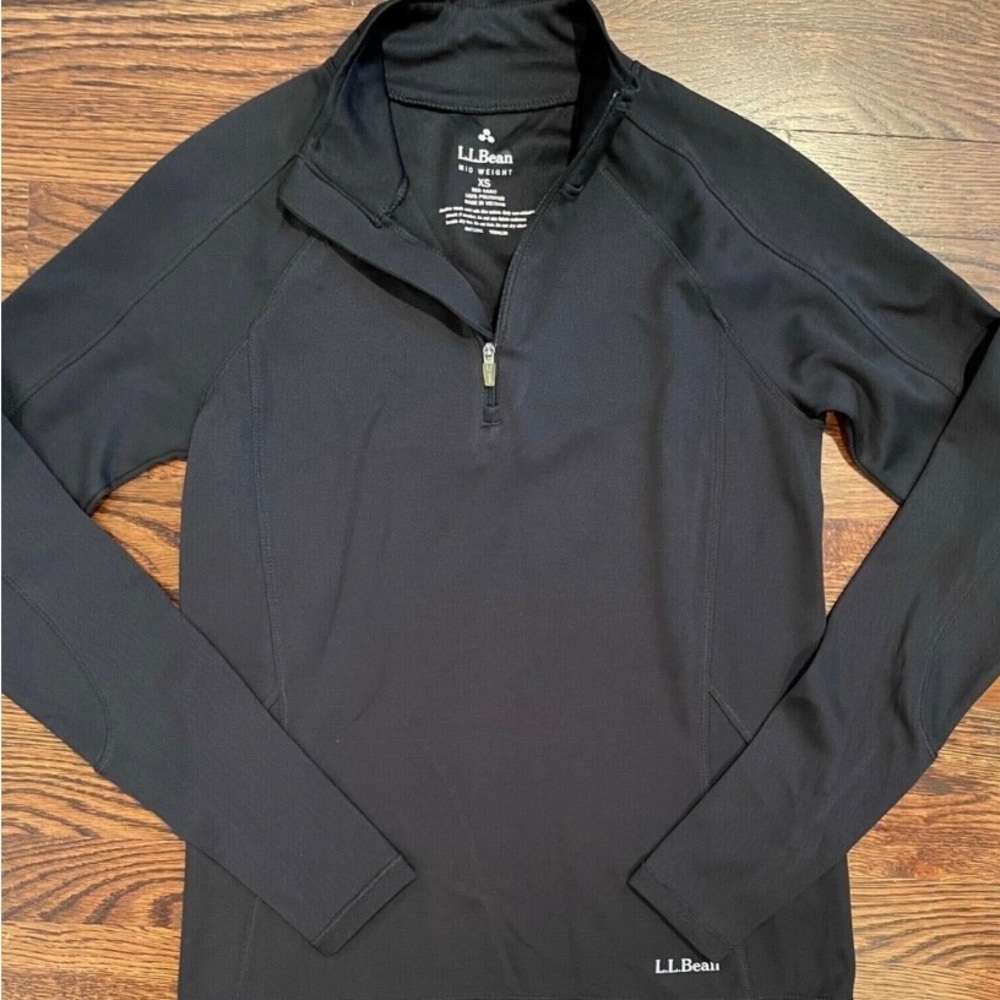 L.L bean lightweight black half zip- size XS